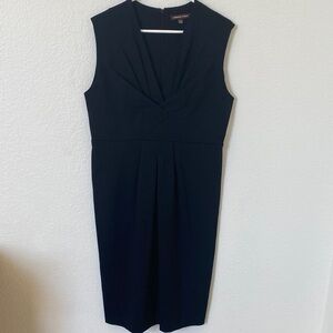 Adrienne Vittadini Elegant Sleeveless Black Midi Dress Size 14